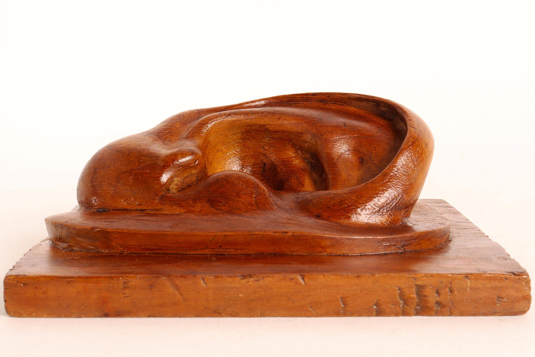 Wood Artistic Atelier Sculpture Depicting a Ear, Germany 1902 For Sale