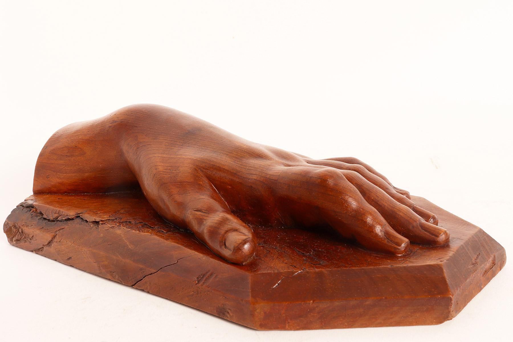 Wood Artistic Atelier Sculpture Depicting a Hand, Germany 1907 For Sale