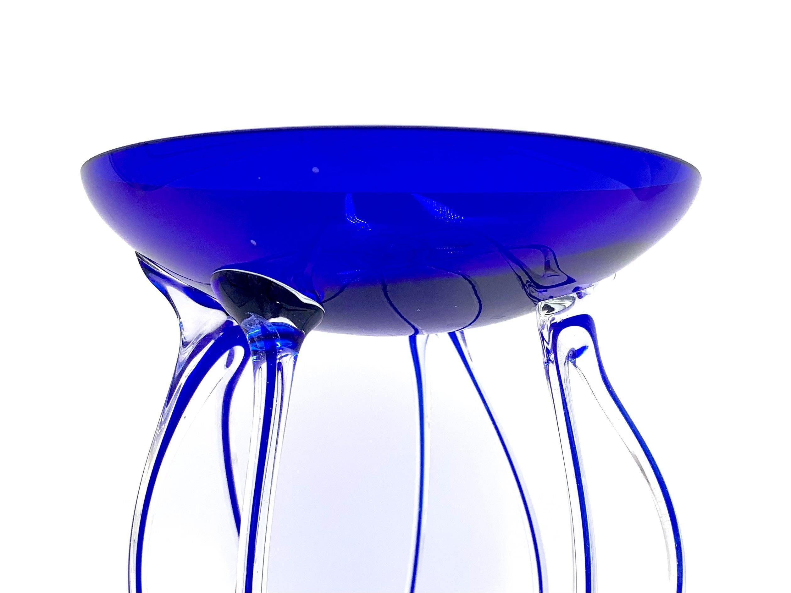 Polish Artistic Blue Glass, Makora Krosno, Poland, 1970s