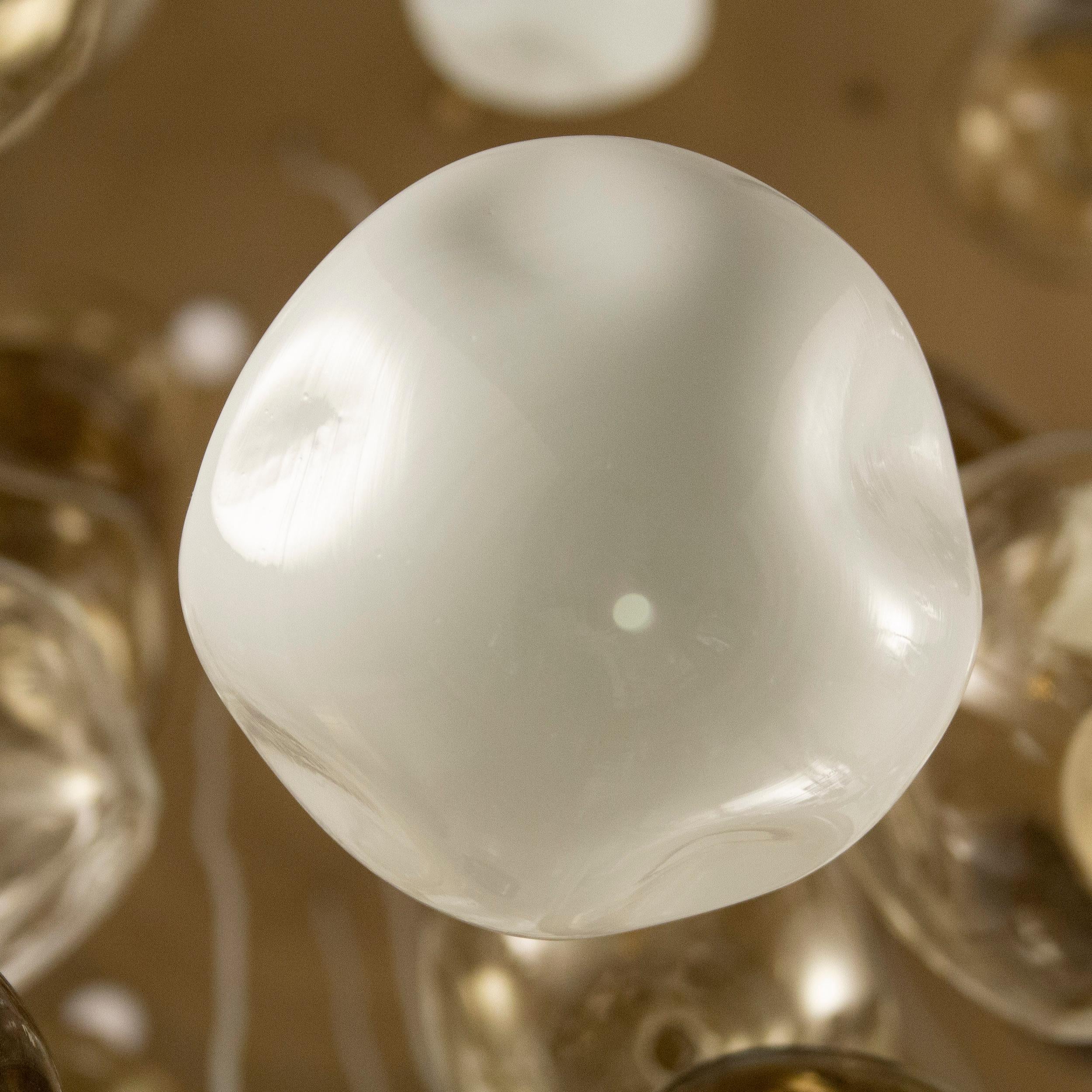 Artistic Ceiling Lighting, Grey-Mocha-Smoky Quartz Spheres by Multiforme For Sale 3