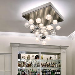 Artistic Ceiling Lighting, Spheres Clear-Satined, Mirror, Pulegoso by Multiforme