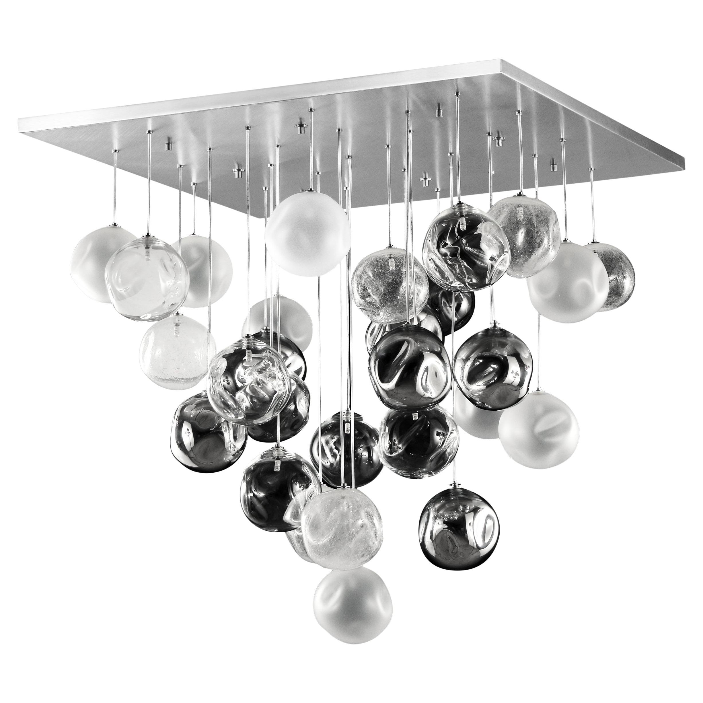 Artistic Ceiling Lighting, Spheres Clear, Satined, Mirror, Pulegoso by Multiforme
