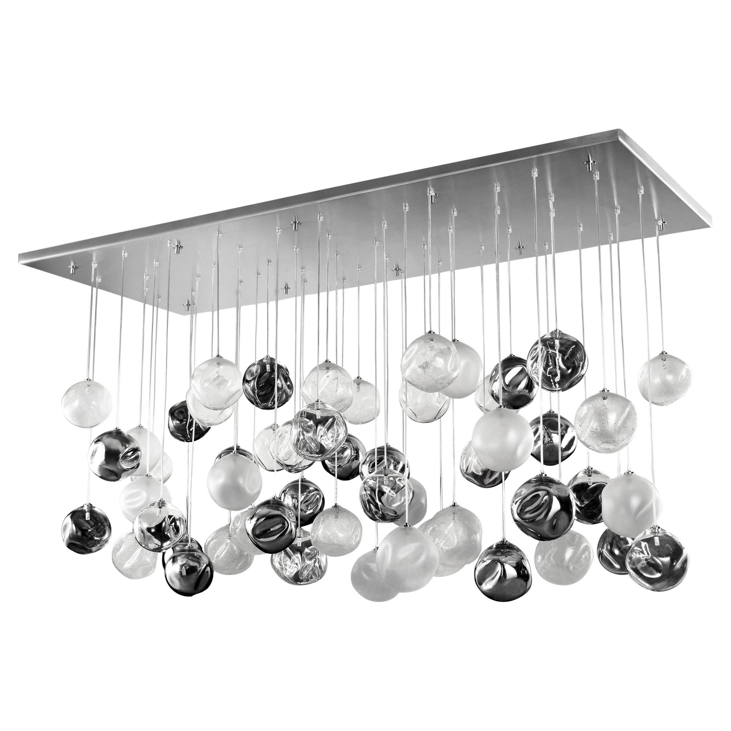 Artistic Ceiling Lighting, Spheres Clear, Satined, Mirror Pulegoso by Multiforme For Sale