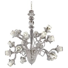 Artistic Chandelier 18 Arms with Details, Hand Blown Murano Glass by Multiforme