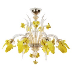 Araña Artística 6 Brazos Cristal de Murano Iris Claro-Amarillo by Multiforme