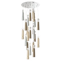 Lampadario Artistico Charis 23 luci in vetro di Murano fatto a mano da Multiforme