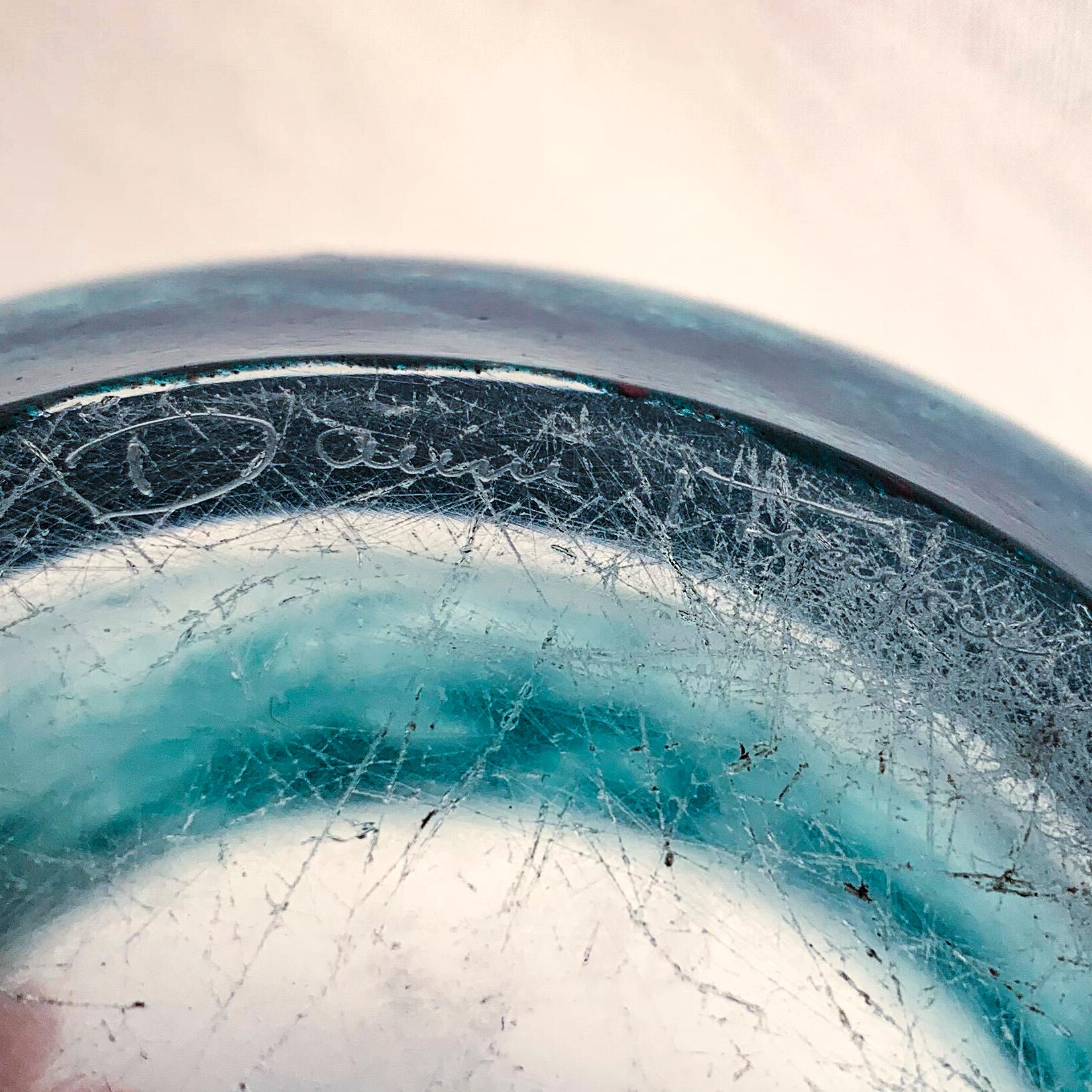 Art Deco Artistic Enameled Glass Bowl from Daum, 1950s For Sale