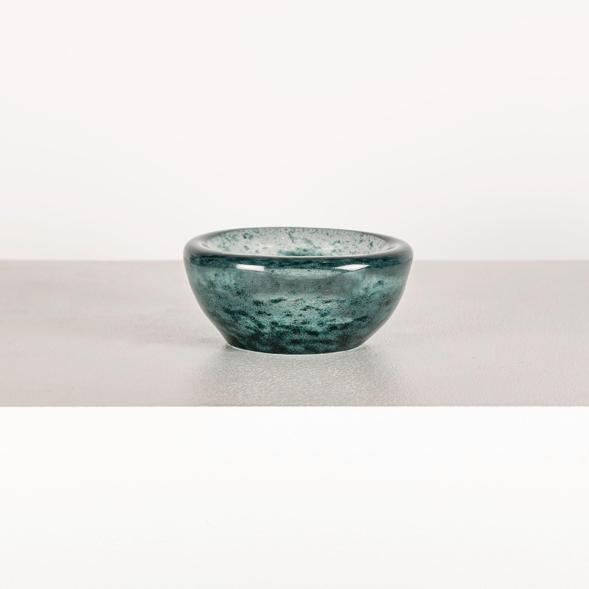 French Artistic Enameled Glass Bowl from Daum, 1950s For Sale