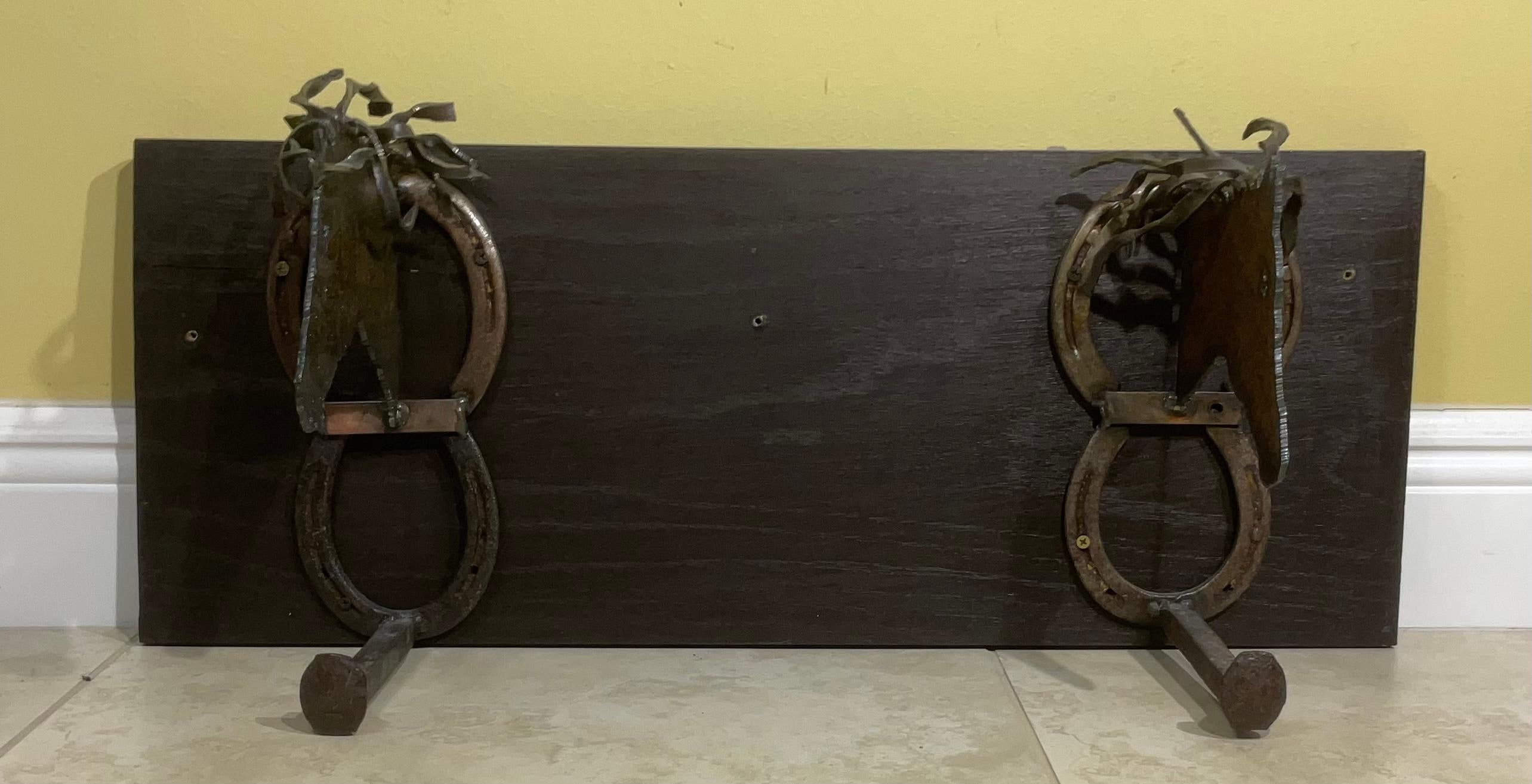 Artistic Equestrian Horseshoe Shelf or Wall Bracket In Good Condition For Sale In Delray Beach, FL