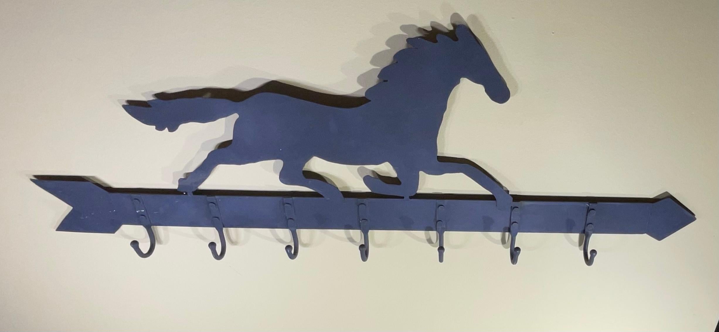 Artistic Equestrian Metal Sculpture or Wall Bracket In Good Condition For Sale In Delray Beach, FL