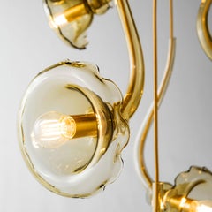 Artistic floral Kronleuchter 16 Lichter Stroh Murano Glas Ikebana von Multiforme