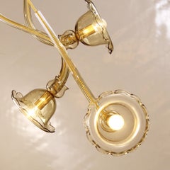 Lampadario artistico floreale a 9 bracci in vetro di Murano Ikebana di Multiforme