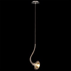 Künstlerische florale Ikebana-Pendelleuchte aus klarem Muranoglas von Multiforme, 1 Arm