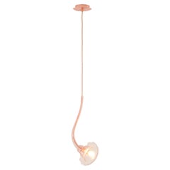 Lampe à suspension florale artistique à 1 bras en verre de Murano rose Ikebana de Multiforme