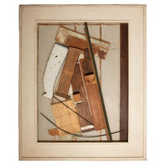 Artistic Fusion: Parquet Panels & Found Objects by Alain Le Yaouanc 66"H