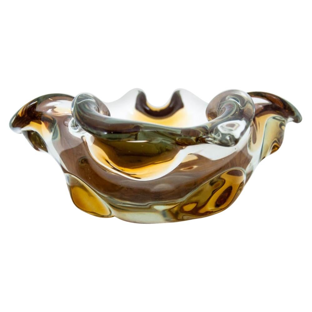 Artistic Glass Bowl Ashtray, 1960s
