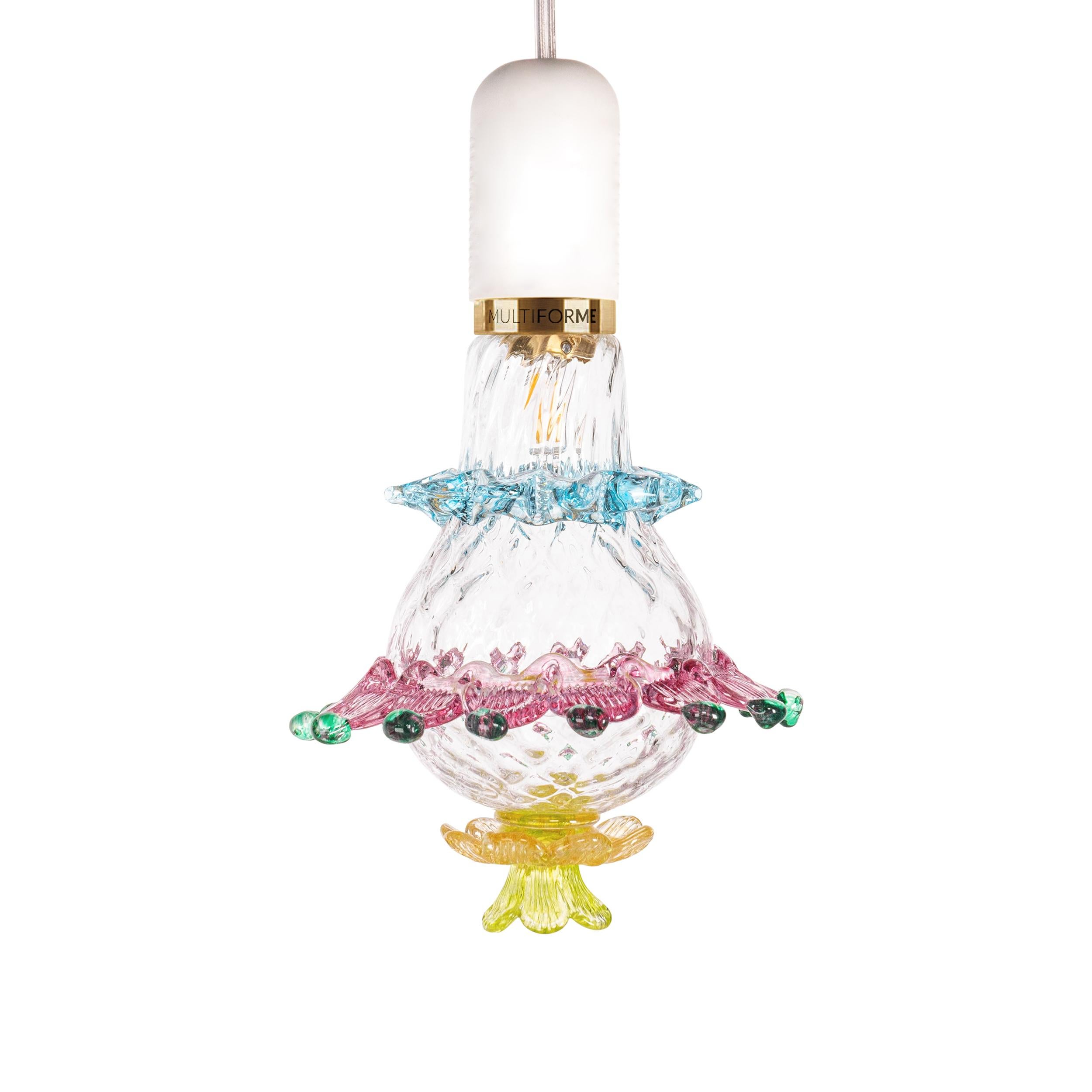 Italian Artistic glass lightbulb chandelier Murano Bulb Marcantonio X Multiforme #01 For Sale