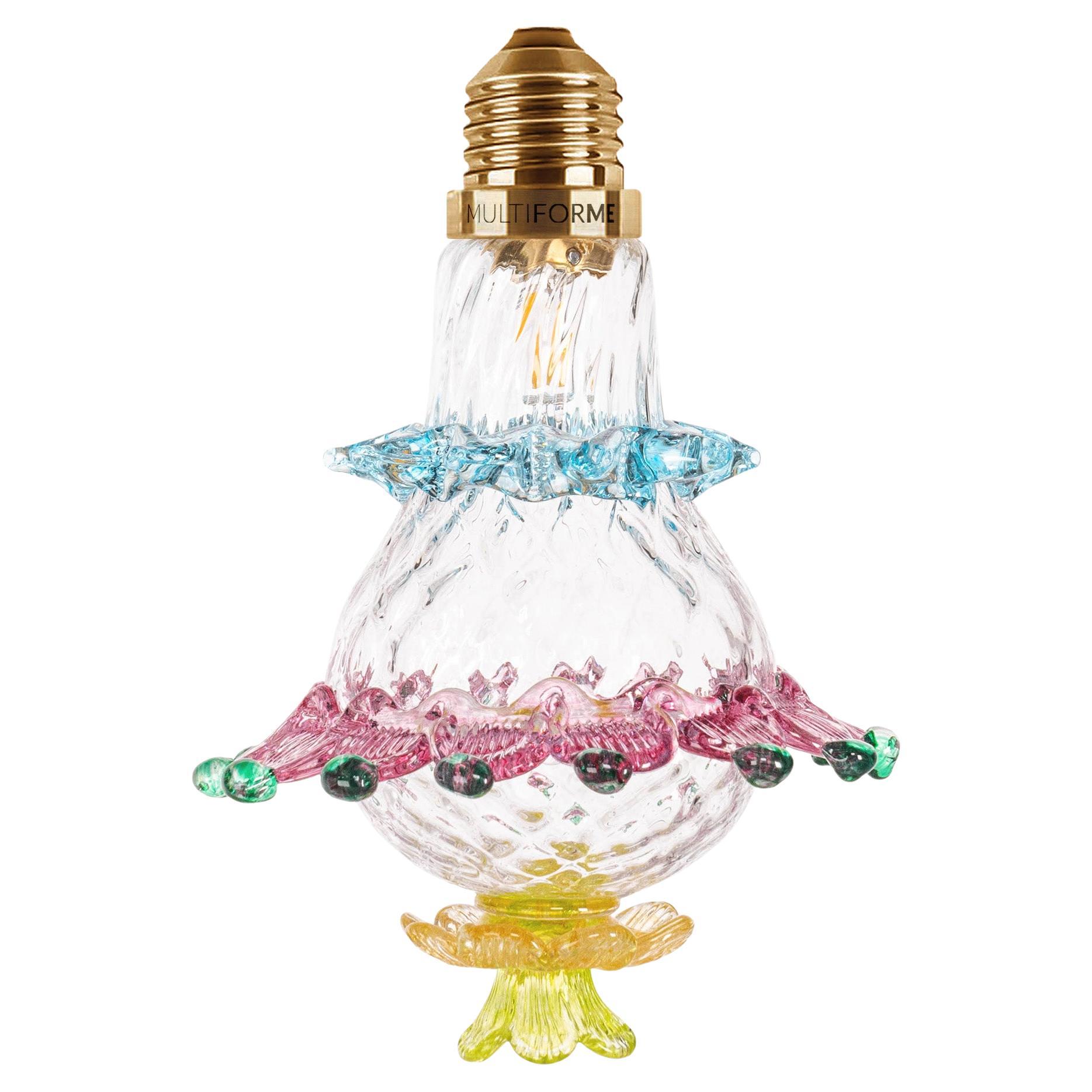 Artistic glass lightbulb chandelier Murano Bulb Marcantonio X Multiforme #01 For Sale