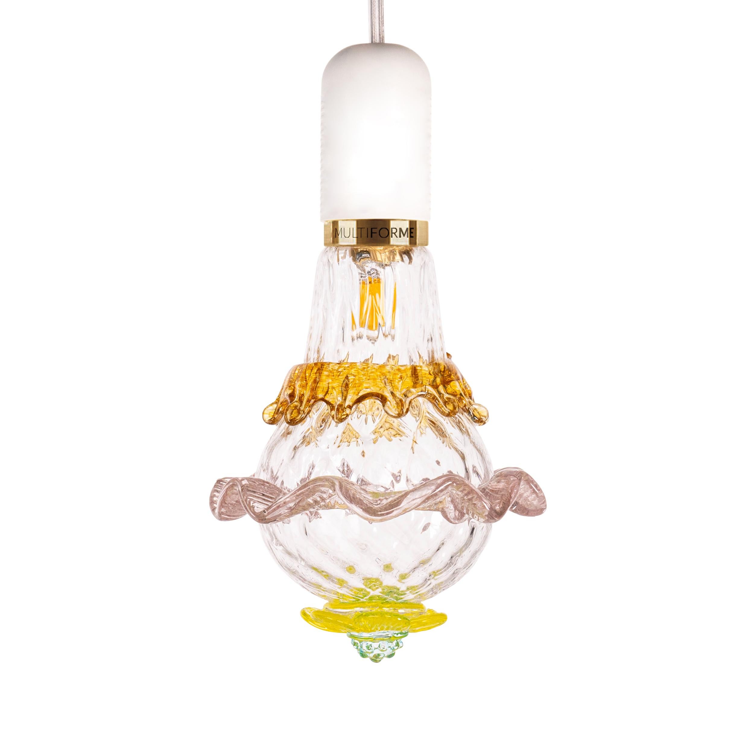 Italian Artistic glass lightbulb chandelier Murano Bulb Marcantonio X Multiforme #02 For Sale