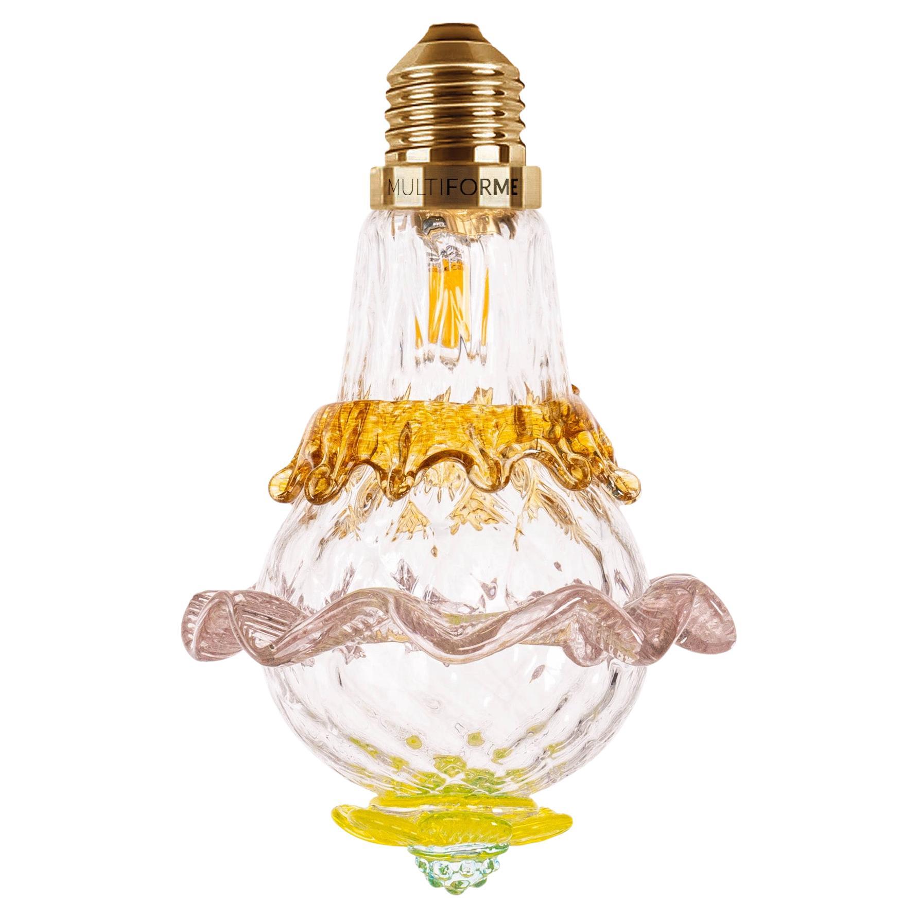 Artistic glass lightbulb chandelier Murano Bulb Marcantonio X Multiforme #02 For Sale