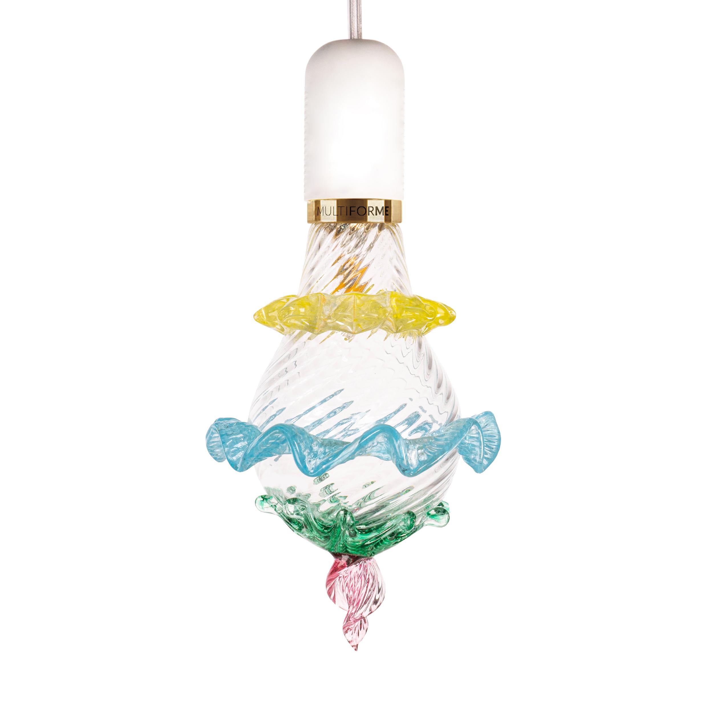 Italian Artistic glass lightbulb chandelier Murano Bulb Marcantonio X Multiforme #03 For Sale