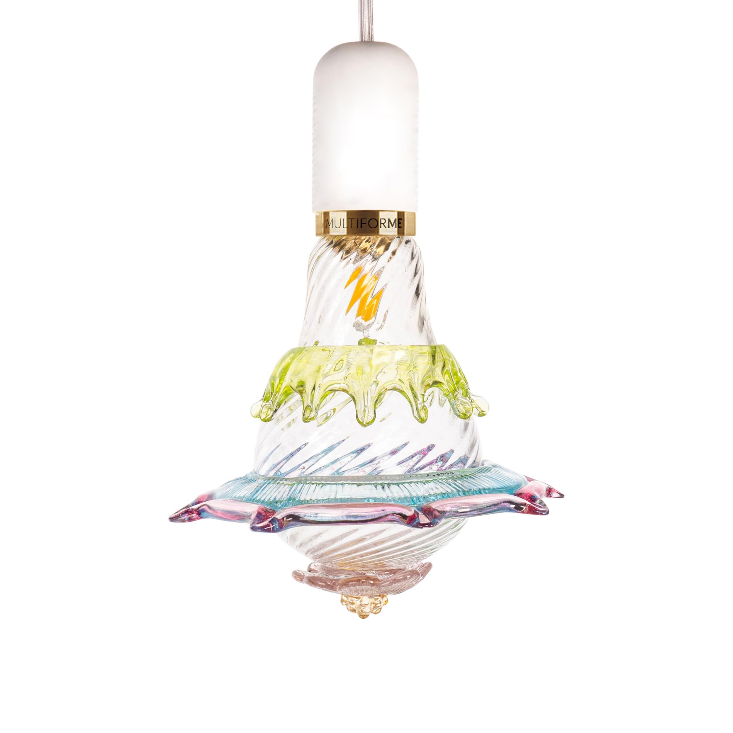 Italian Artistic glass lightbulb chandelier Murano Bulb Marcantonio X Multiforme #05 For Sale