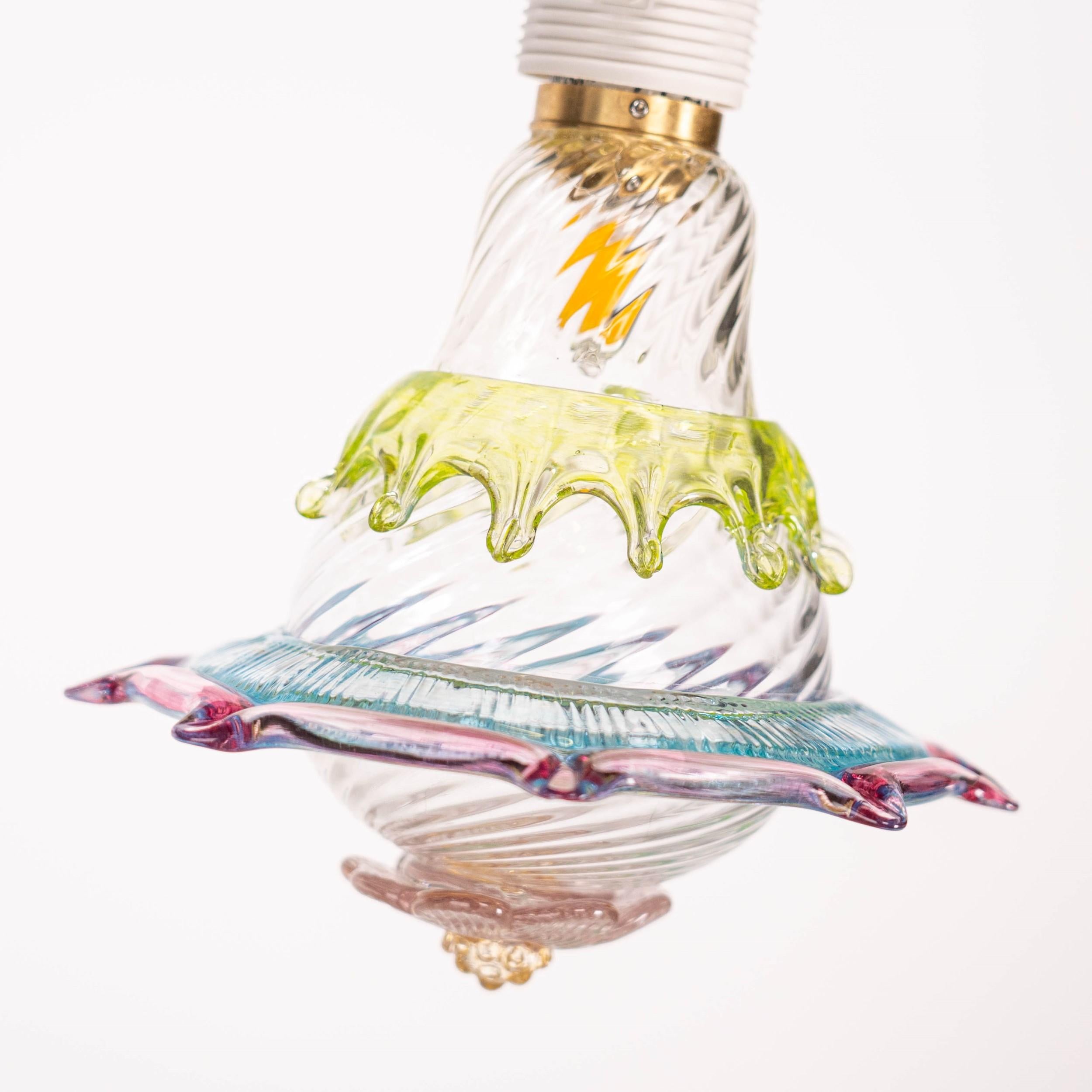 Contemporary Artistic glass lightbulb chandelier Murano Bulb Marcantonio X Multiforme #05 For Sale