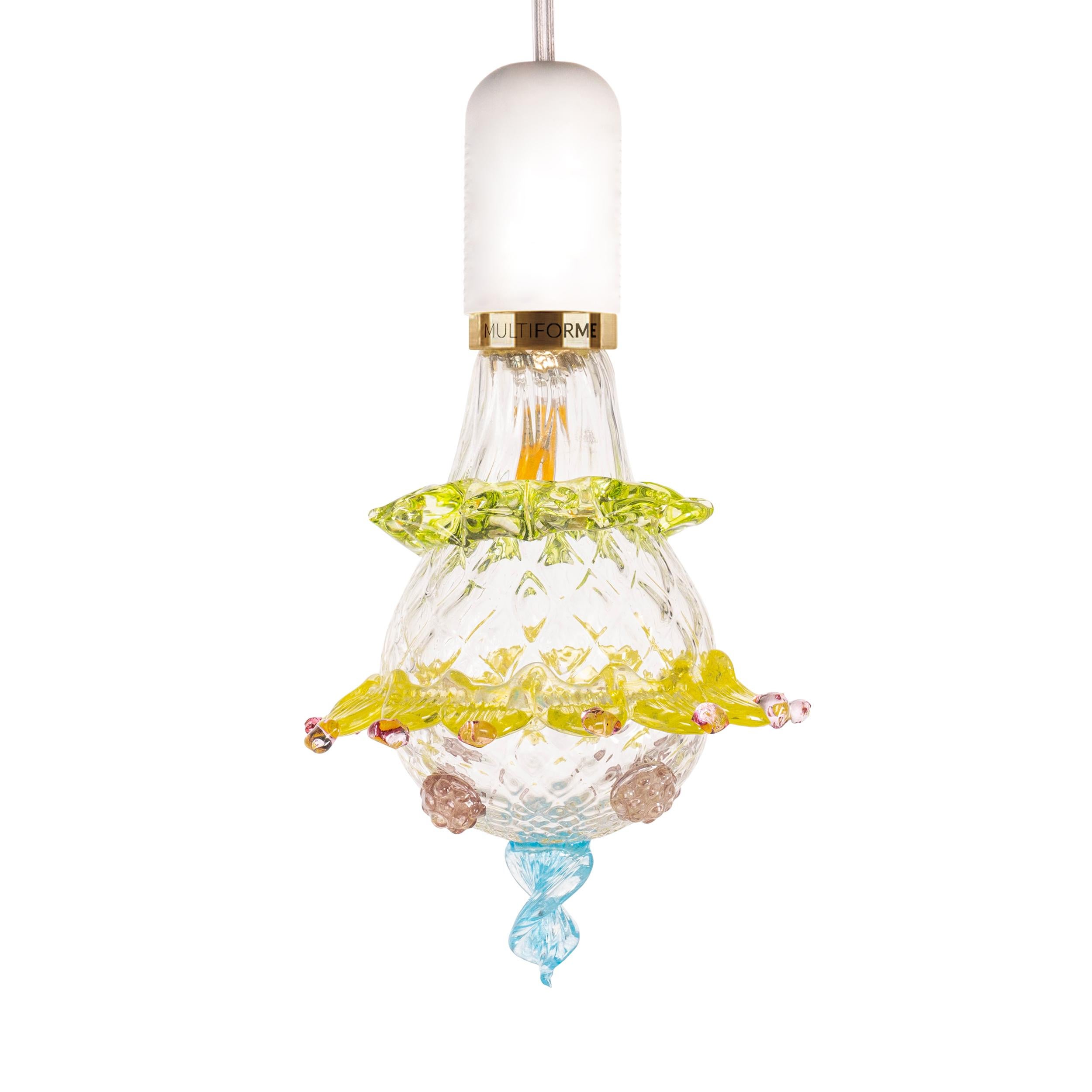 Italian Artistic glass lightbulb chandelier Murano Bulb Marcantonio X Multiforme #06 For Sale