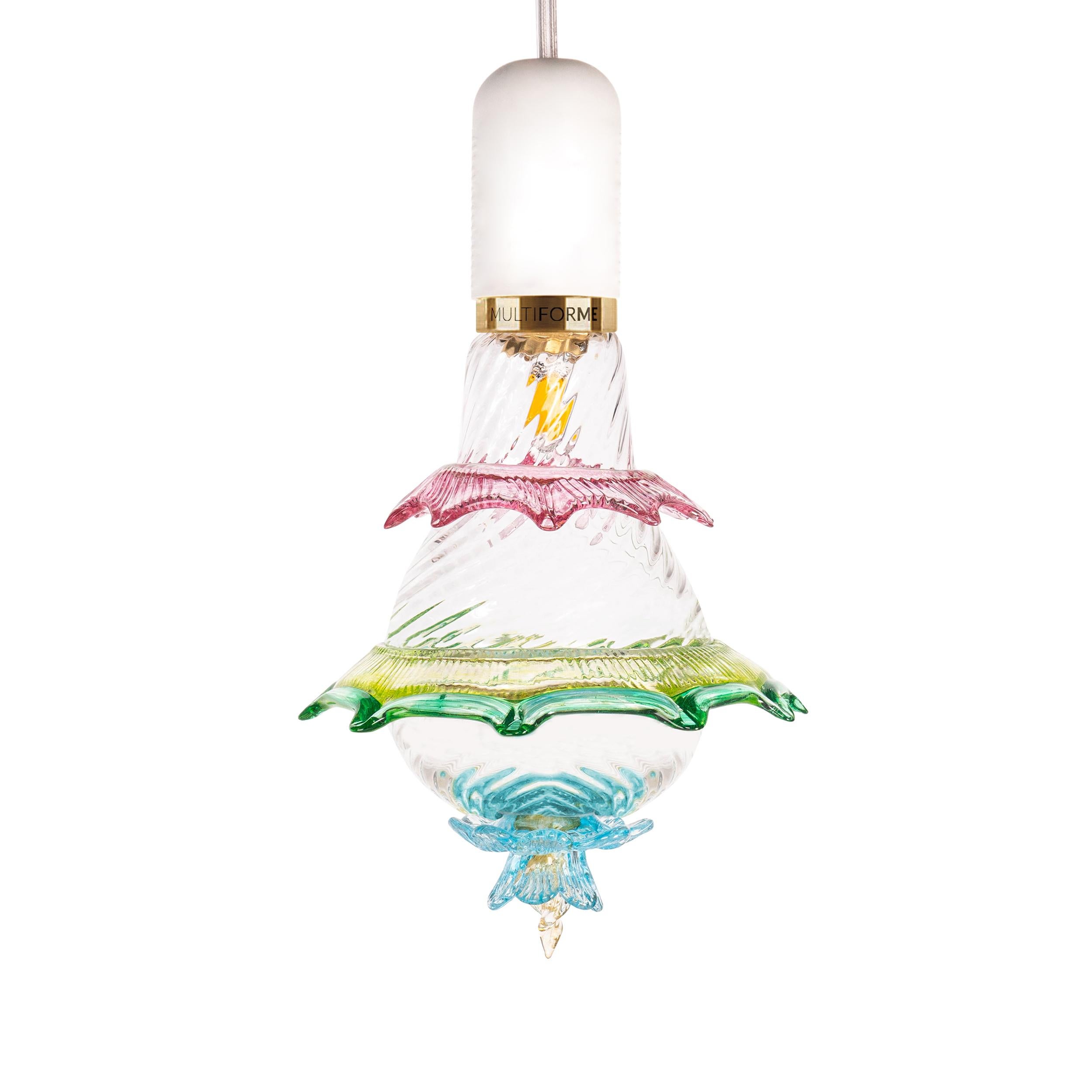Italian Artistic glass lightbulb chandelier Murano Bulb Marcantonio X Multiforme #07 For Sale