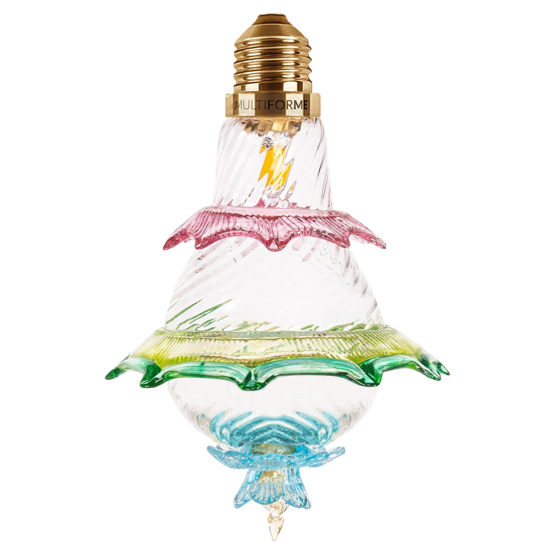 Artistic glass lightbulb chandelier Murano Bulb Marcantonio X Multiforme #07 For Sale