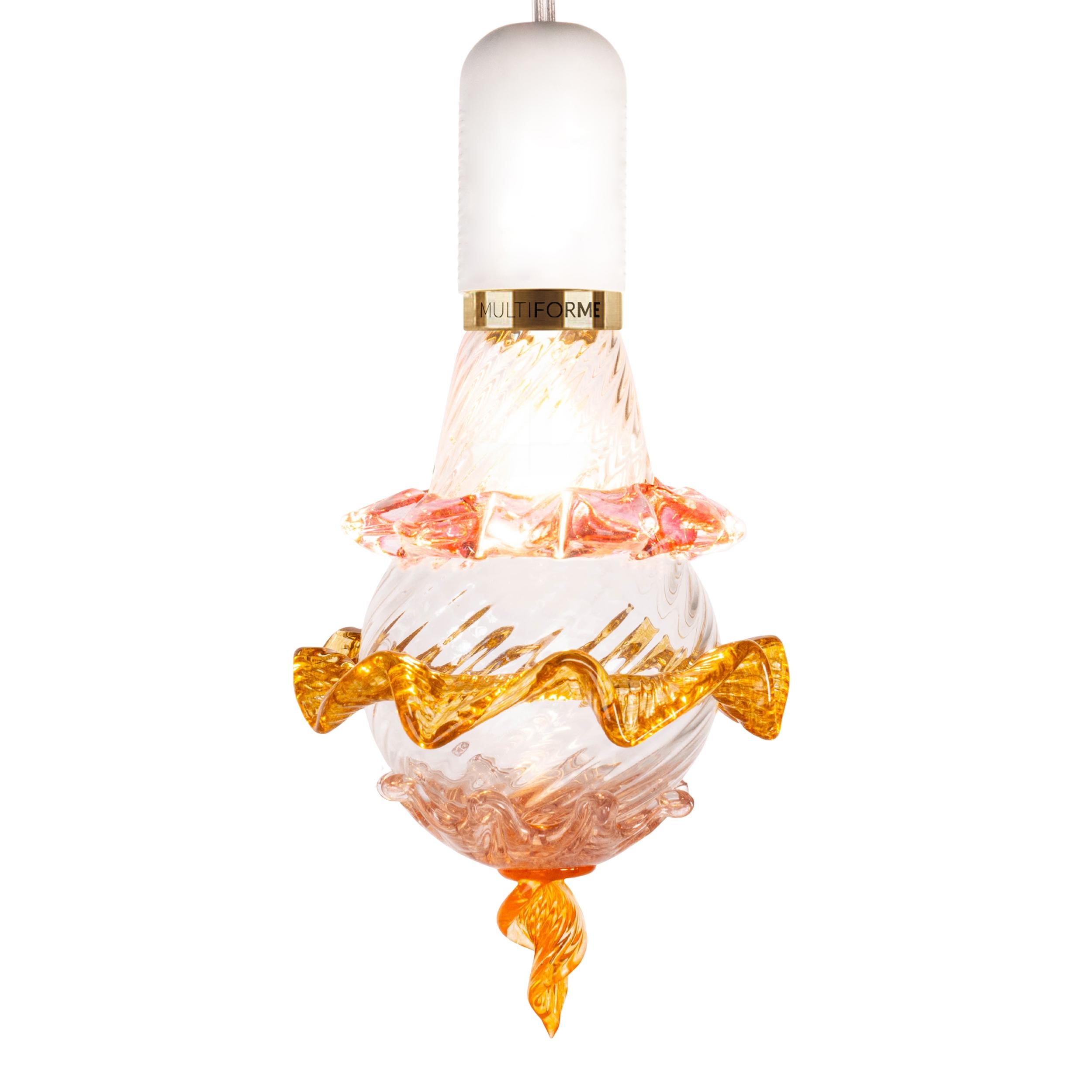 Contemporary Artistic glass lightbulb chandelier Murano Bulb Marcantonio X Multiforme #09 For Sale