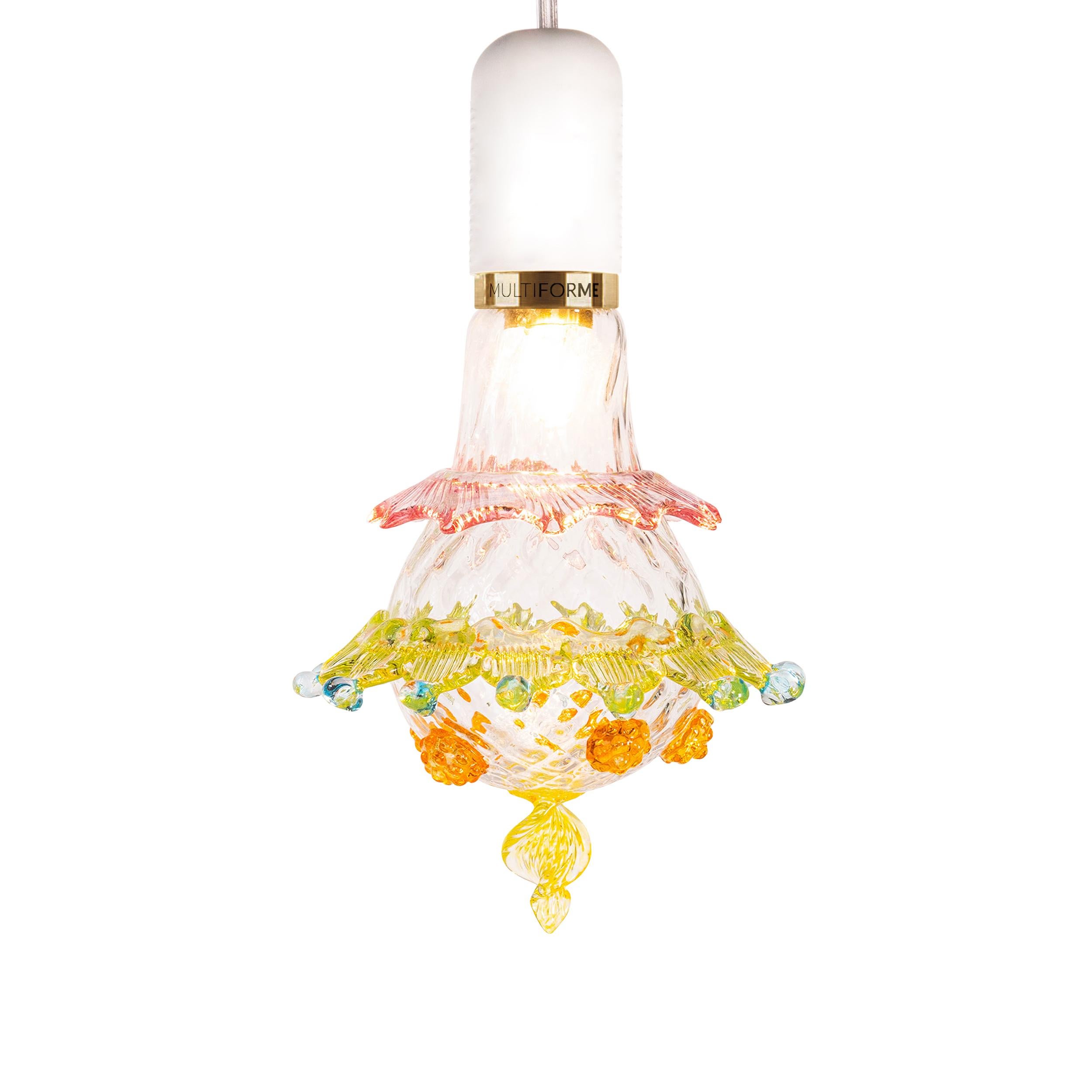 Italian Artistic glass lightbulb chandelier Murano Bulb Marcantonio X Multiforme #12 For Sale
