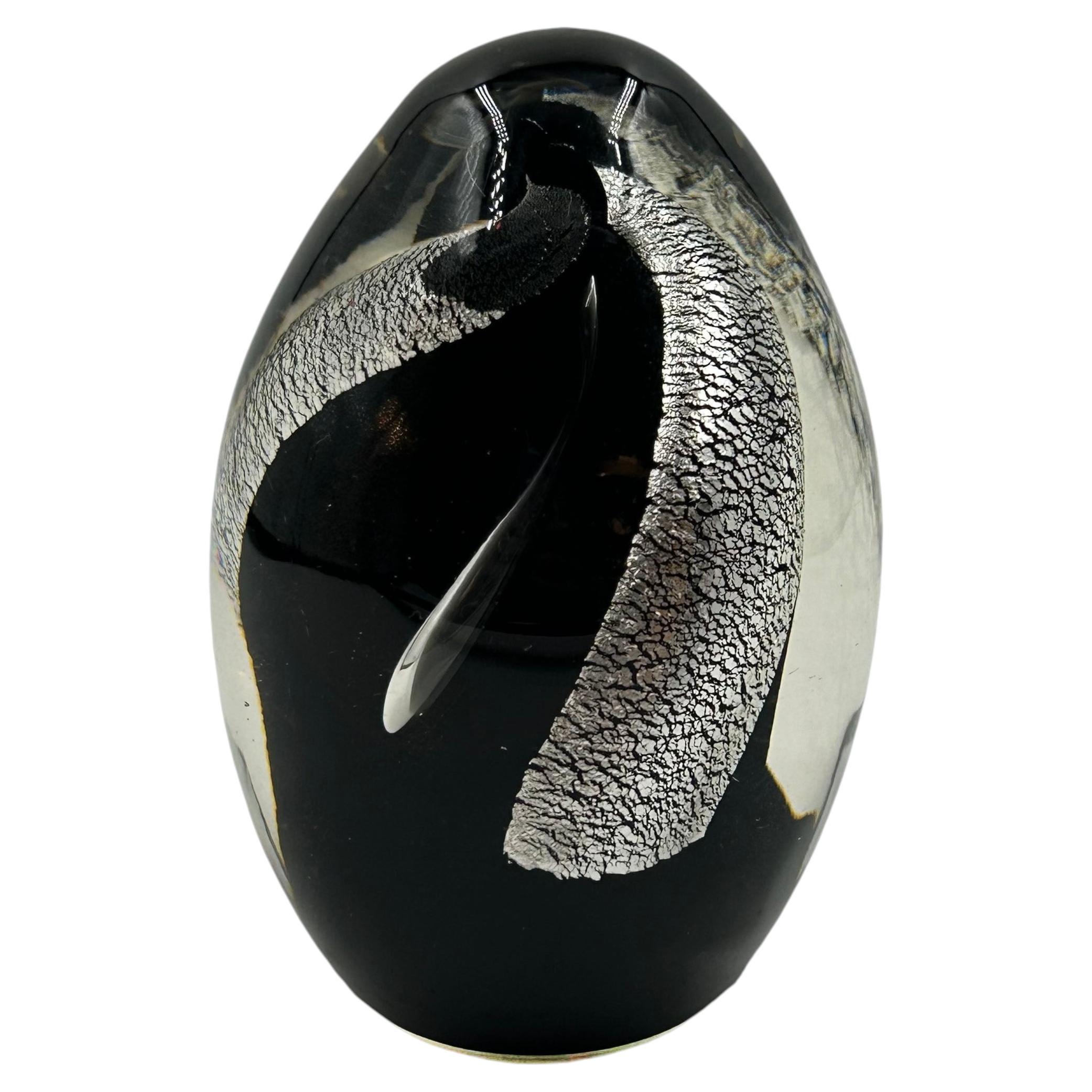 Fermacarte in vetro artistico con A. Silver 925 in vendita