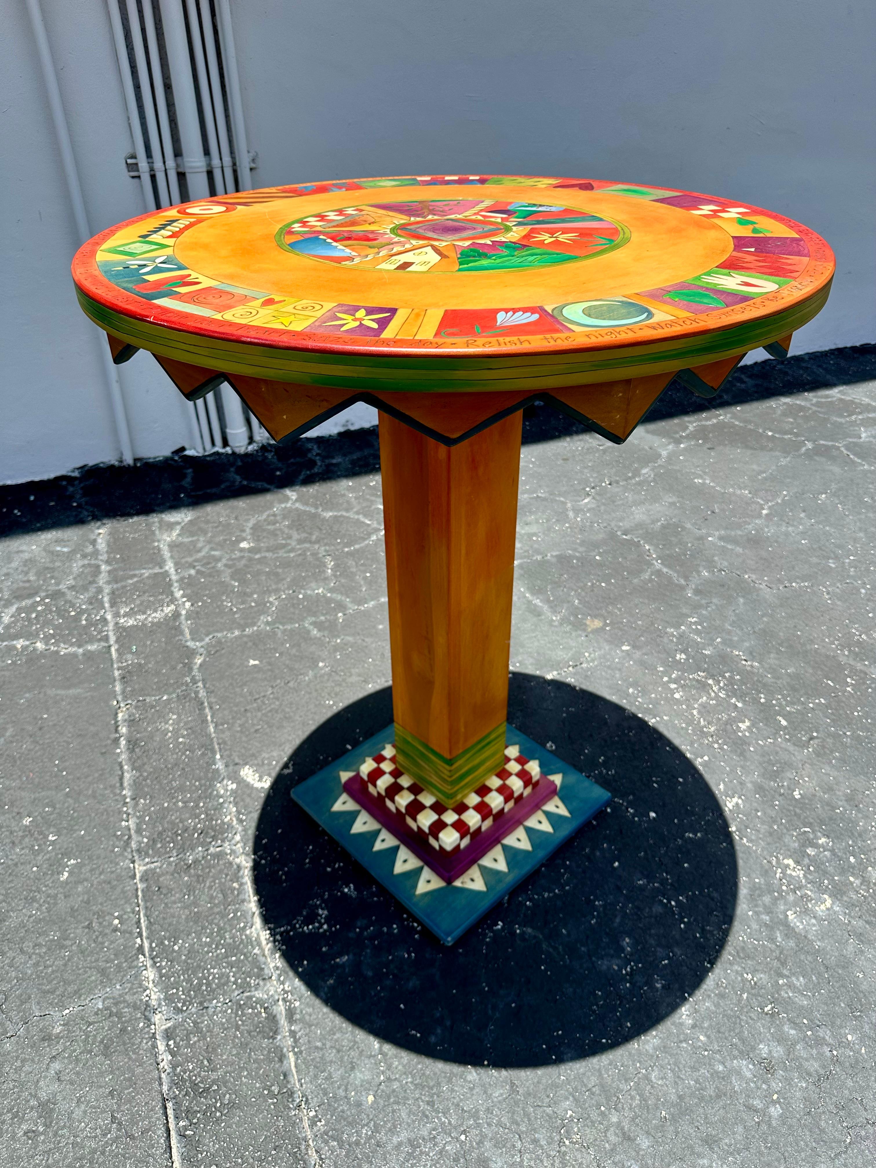 Artistic Hand Painted Whimsical Mckenzies Child Style Table and Stools, Set of 3 For Sale 3