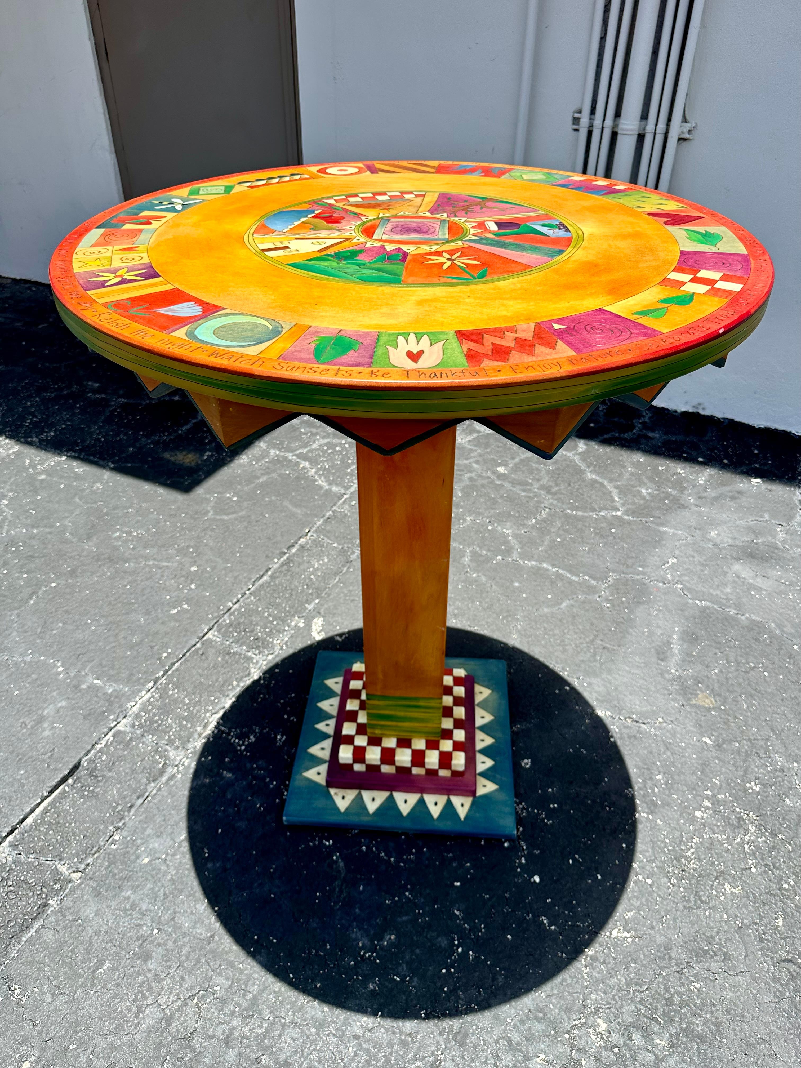 Artistic Hand Painted Whimsical Mckenzies Child Style Table and Stools, Set of 3 For Sale 4