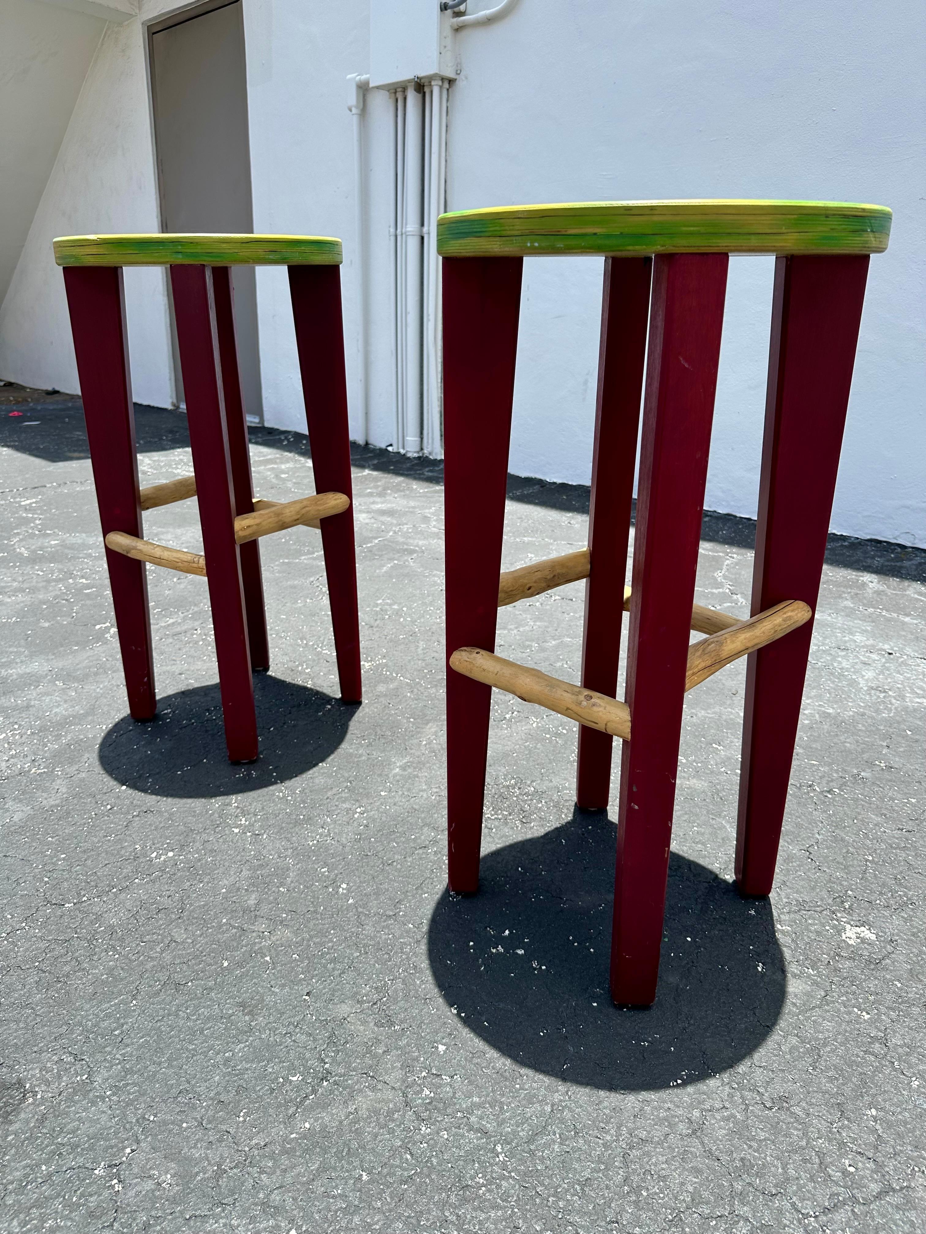 Artistic Hand Painted Whimsical Mckenzies Child Style Table and Stools, Set of 3 For Sale 11