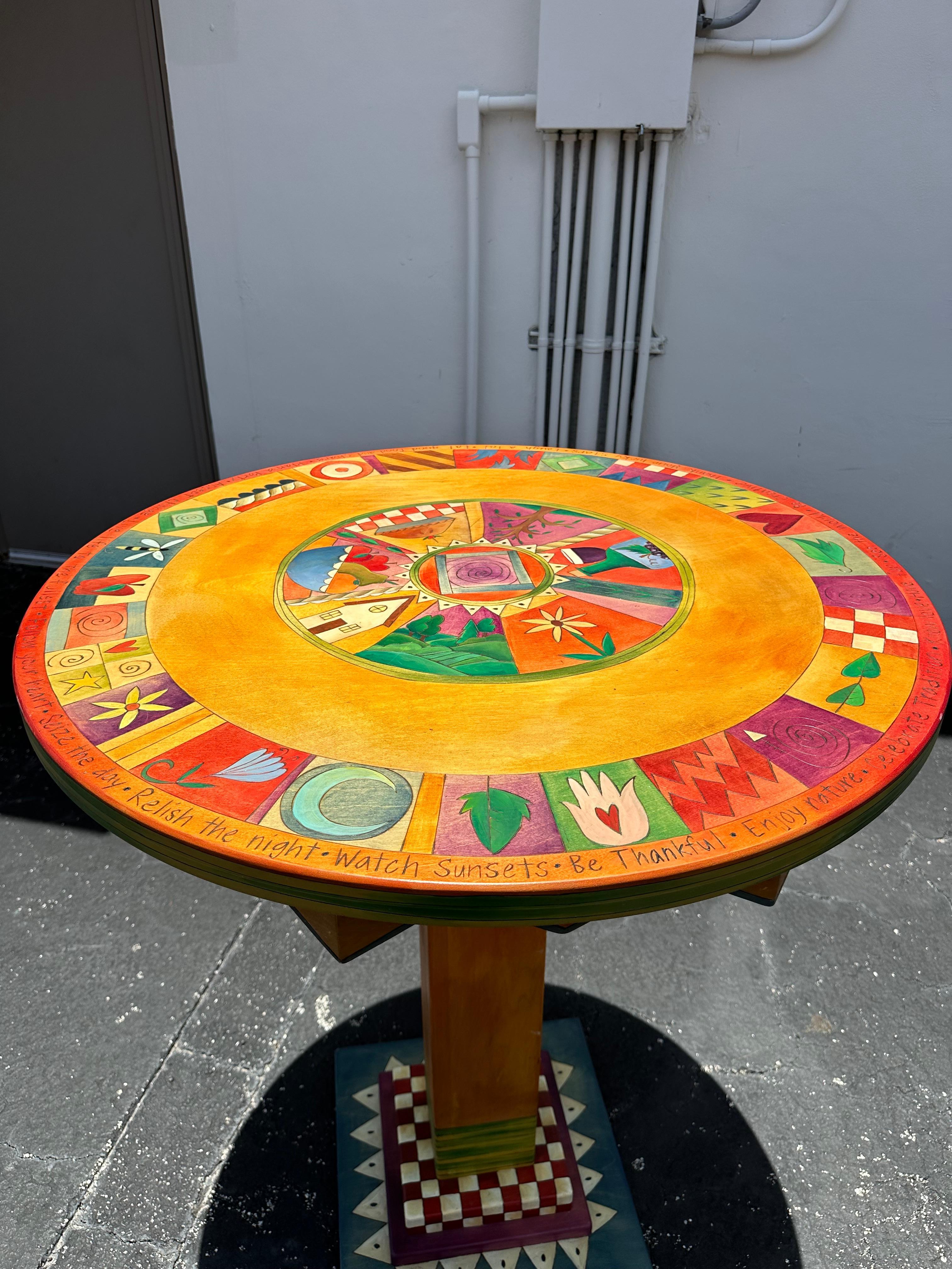 Artistic Hand Painted Whimsical Mckenzies Child Style Table and Stools, Set of 3 For Sale 2