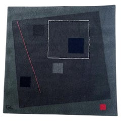 Artistic Hand Tufted Rug by Tisca France 1990s