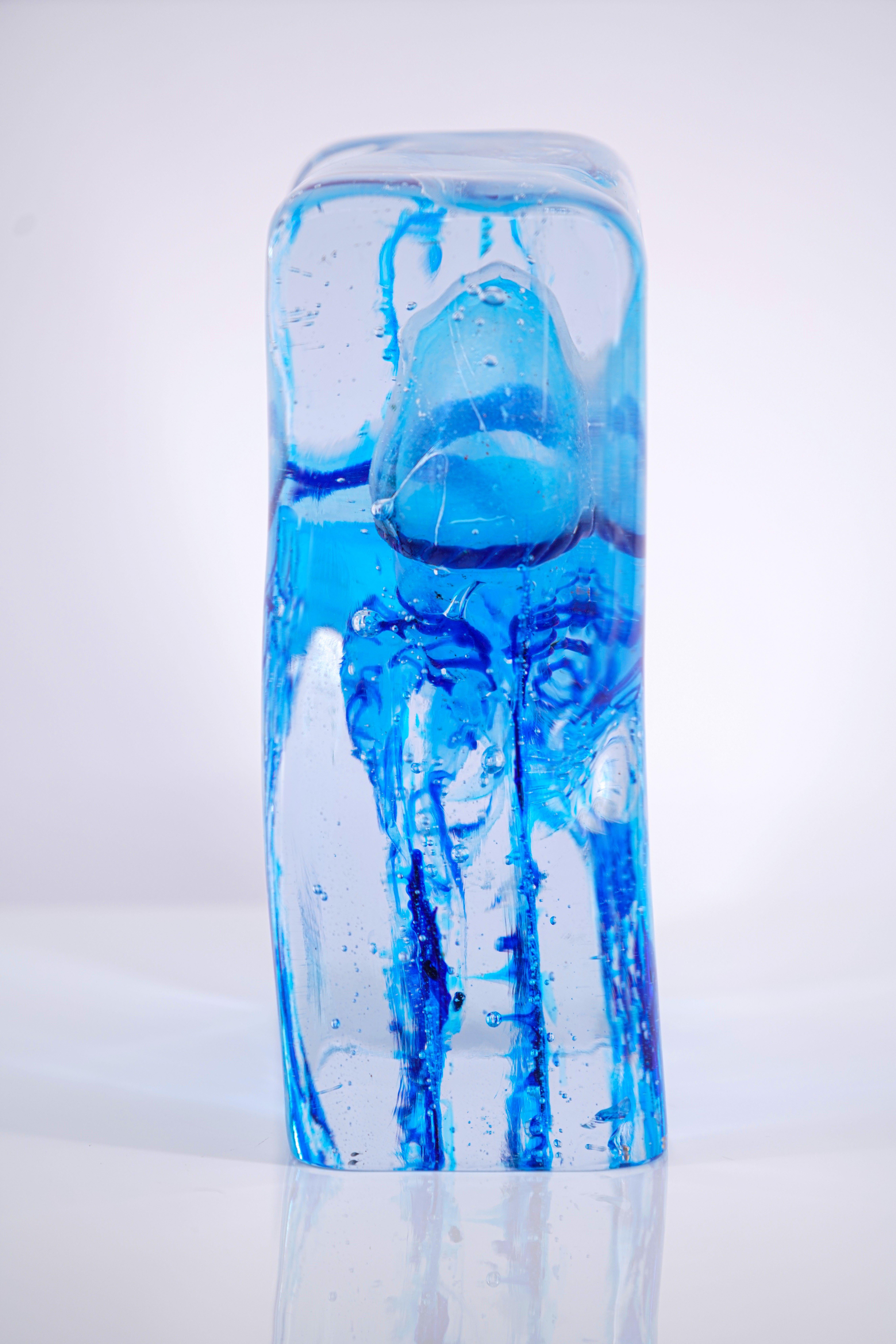 Italian Artistic Handmade Aquarium Murano Glass by Roberto Beltrami For Sale