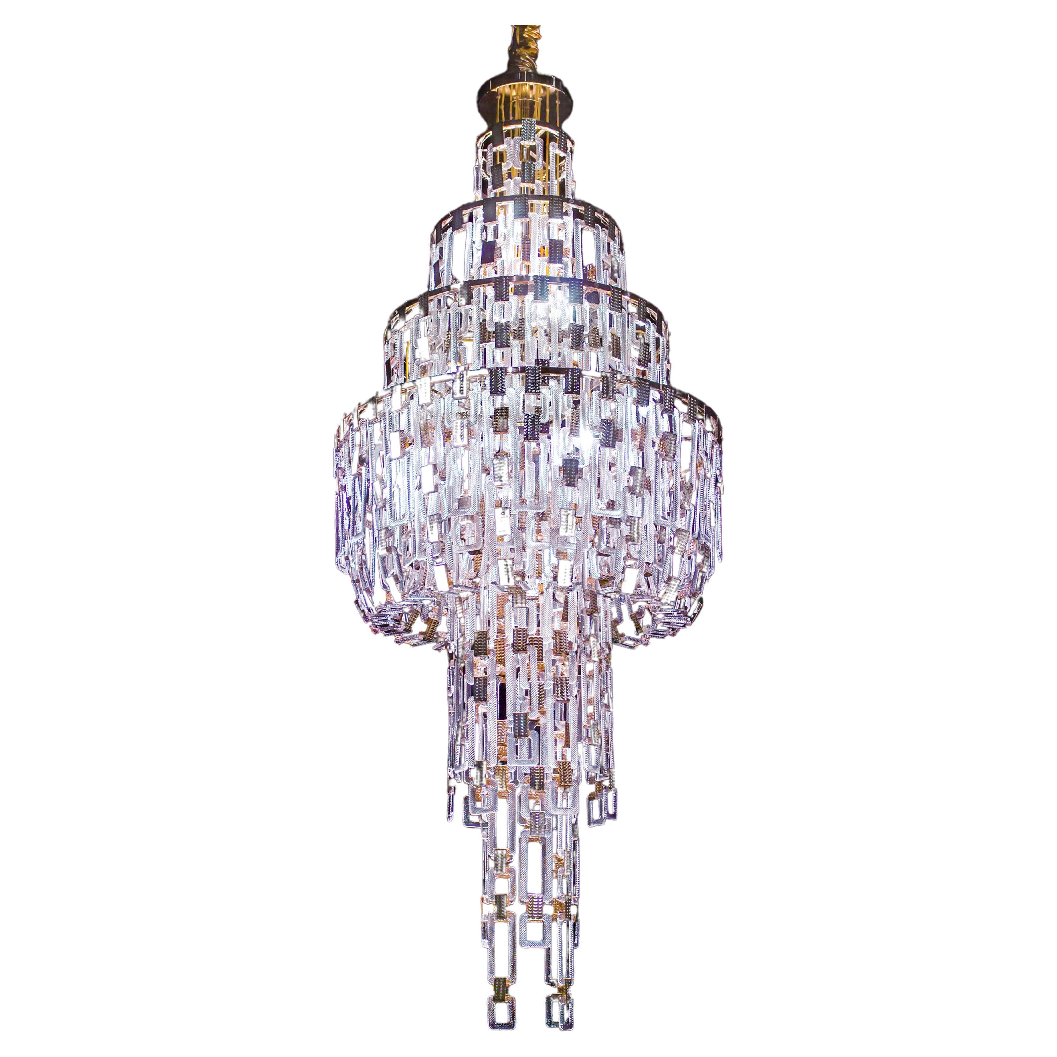 Artistic Handmade Chandelier, Belle Epoque by A. Lohman and La Murrina For Sale