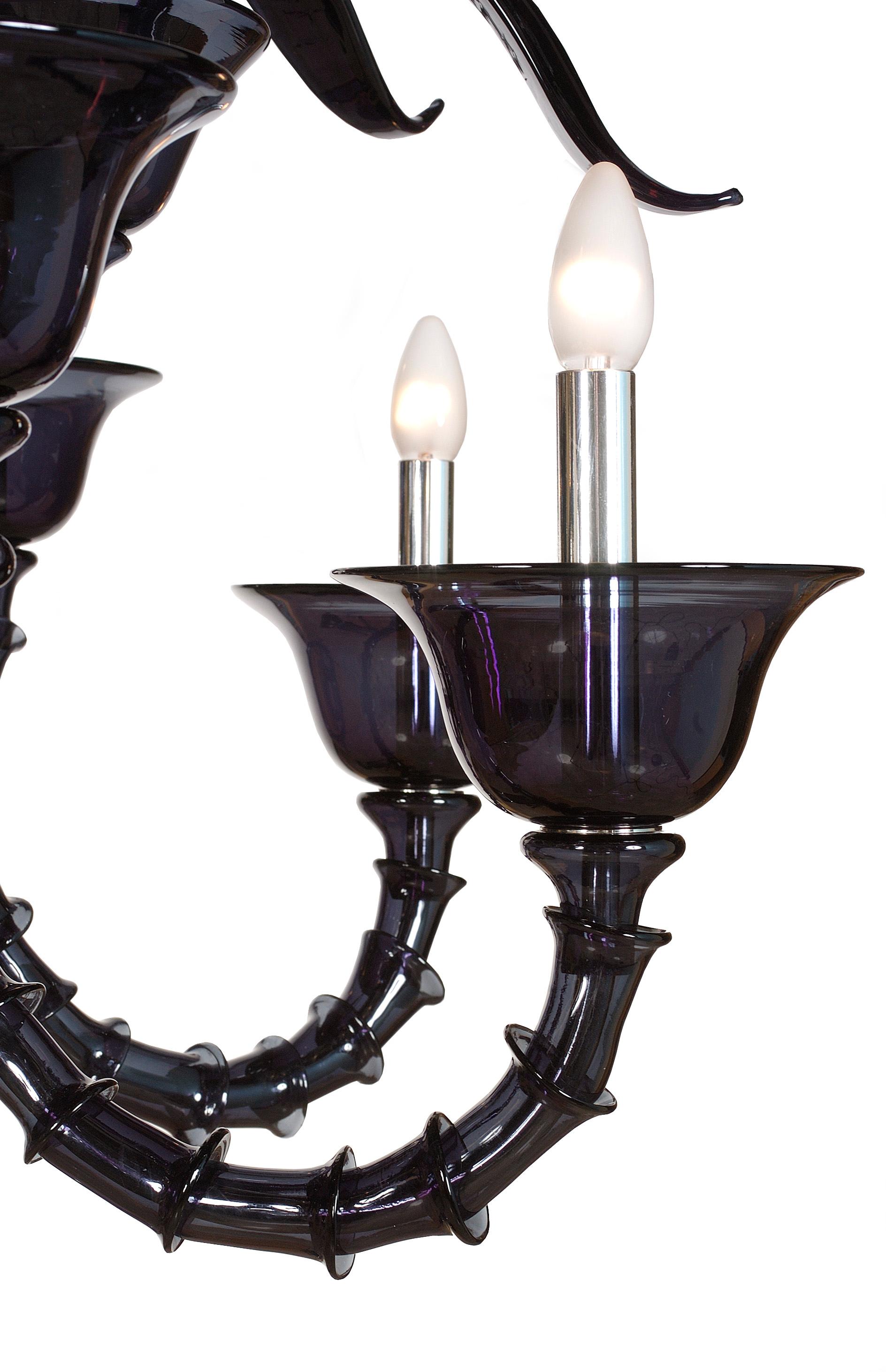 Modern Artistic Handmade Design Ca' Rezzonico New York Murano Glass Chandelier For Sale