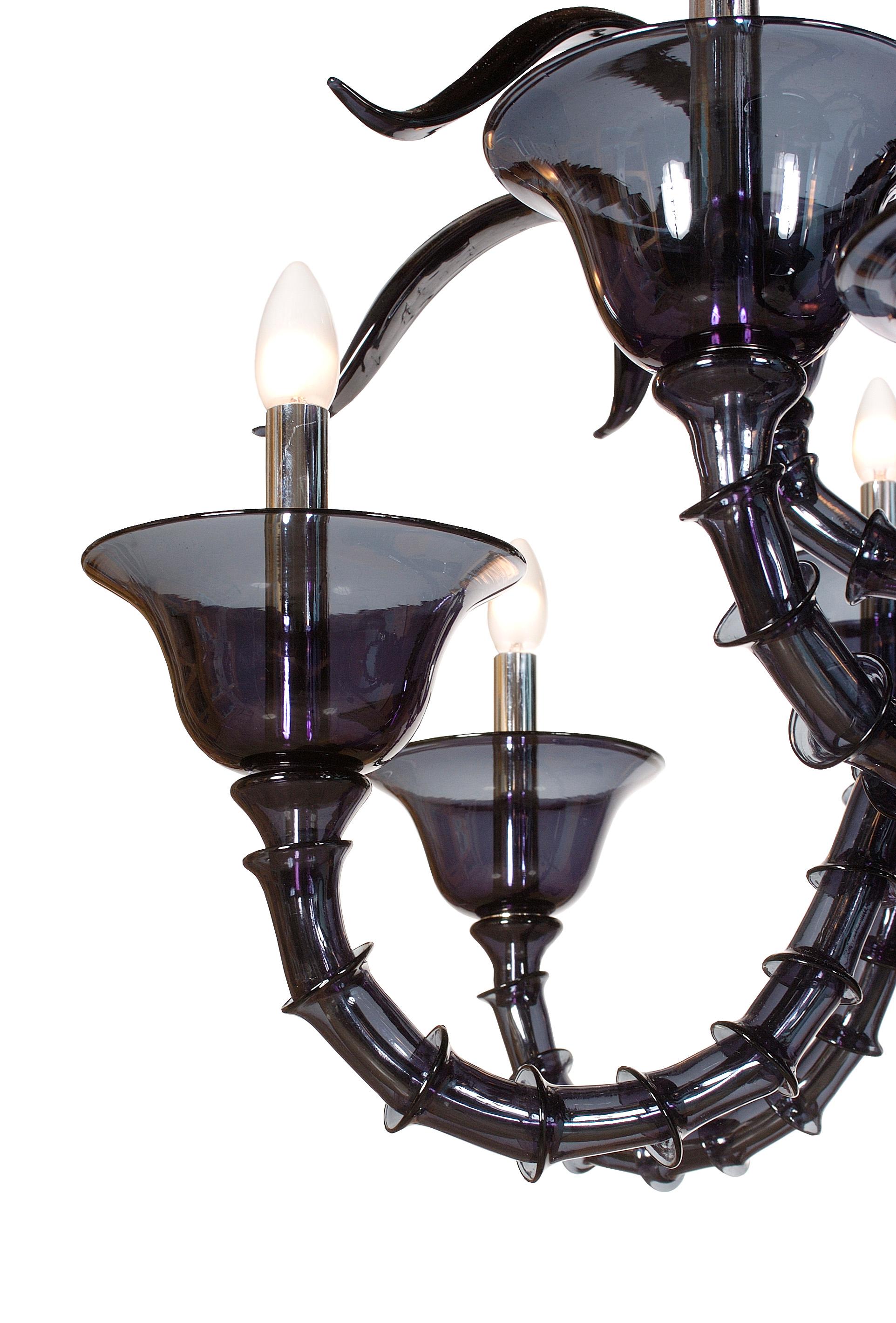 Italian Artistic Handmade Design Ca' Rezzonico New York Murano Glass Chandelier For Sale