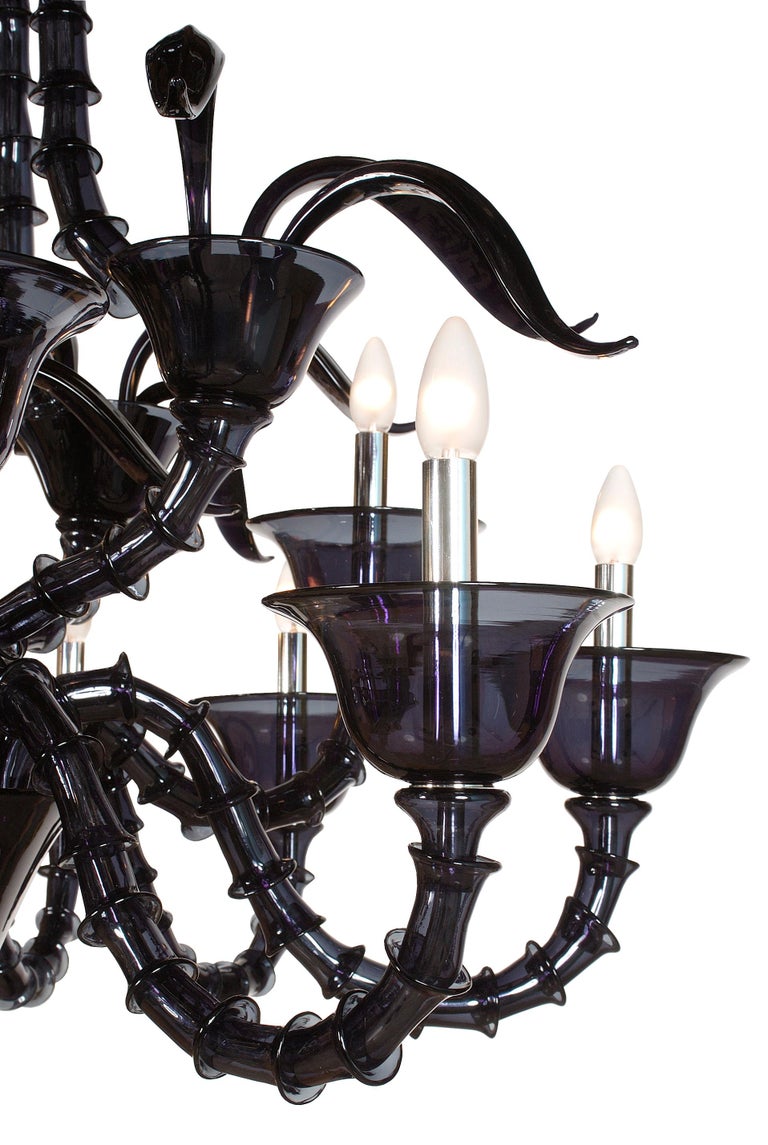 Contemporary Artistic Handmade Design Ca' Rezzonico New York Murano Glass Chandelier For Sale