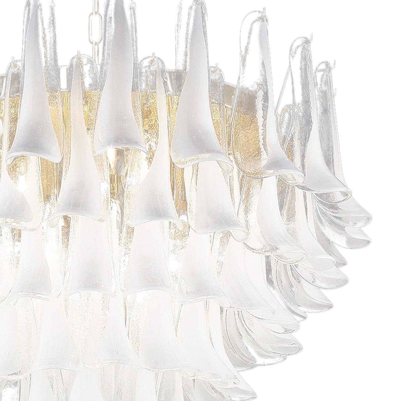 901 by La murrina : Artistic Handmade Modular Murano glass chandelier.
The particular design plays on the repetition of glass elements capable to create elegant and sophisticated lighting. 
The modular structure allows to combine models with