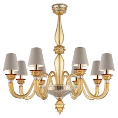 Artistic Handmade Murano Glass Chandelier Pearl by La Murrina