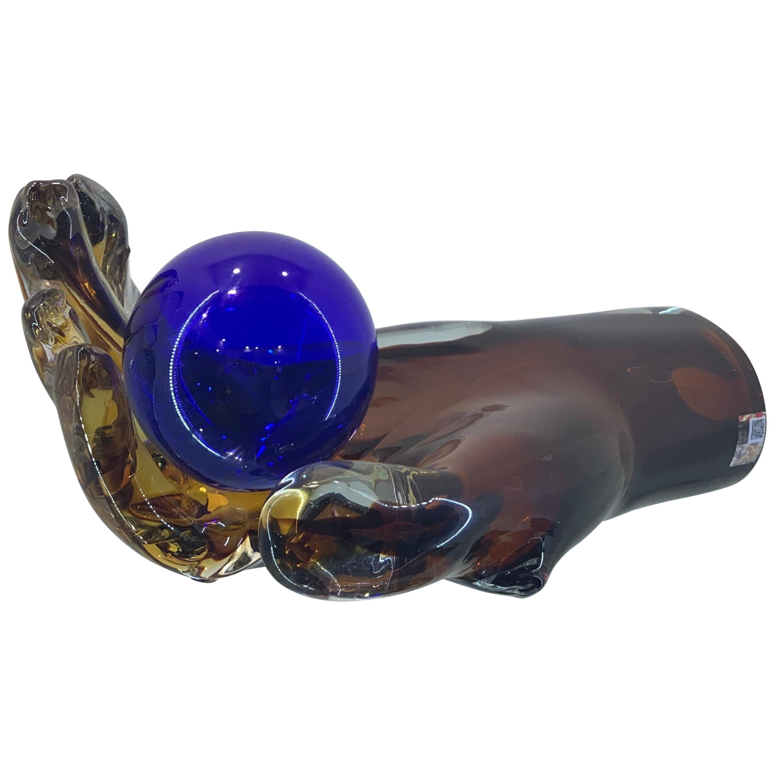 Scultura artistica in vetro di Murano fatta a mano