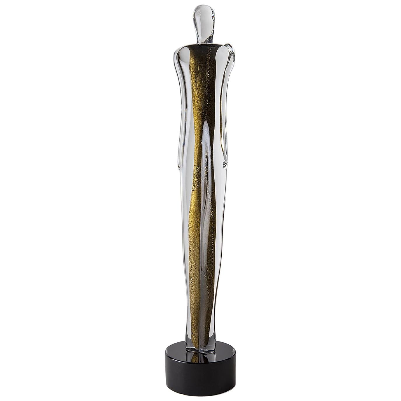 Artistic Handmade Murano Glass Sculpture Gold Soul "Anima"