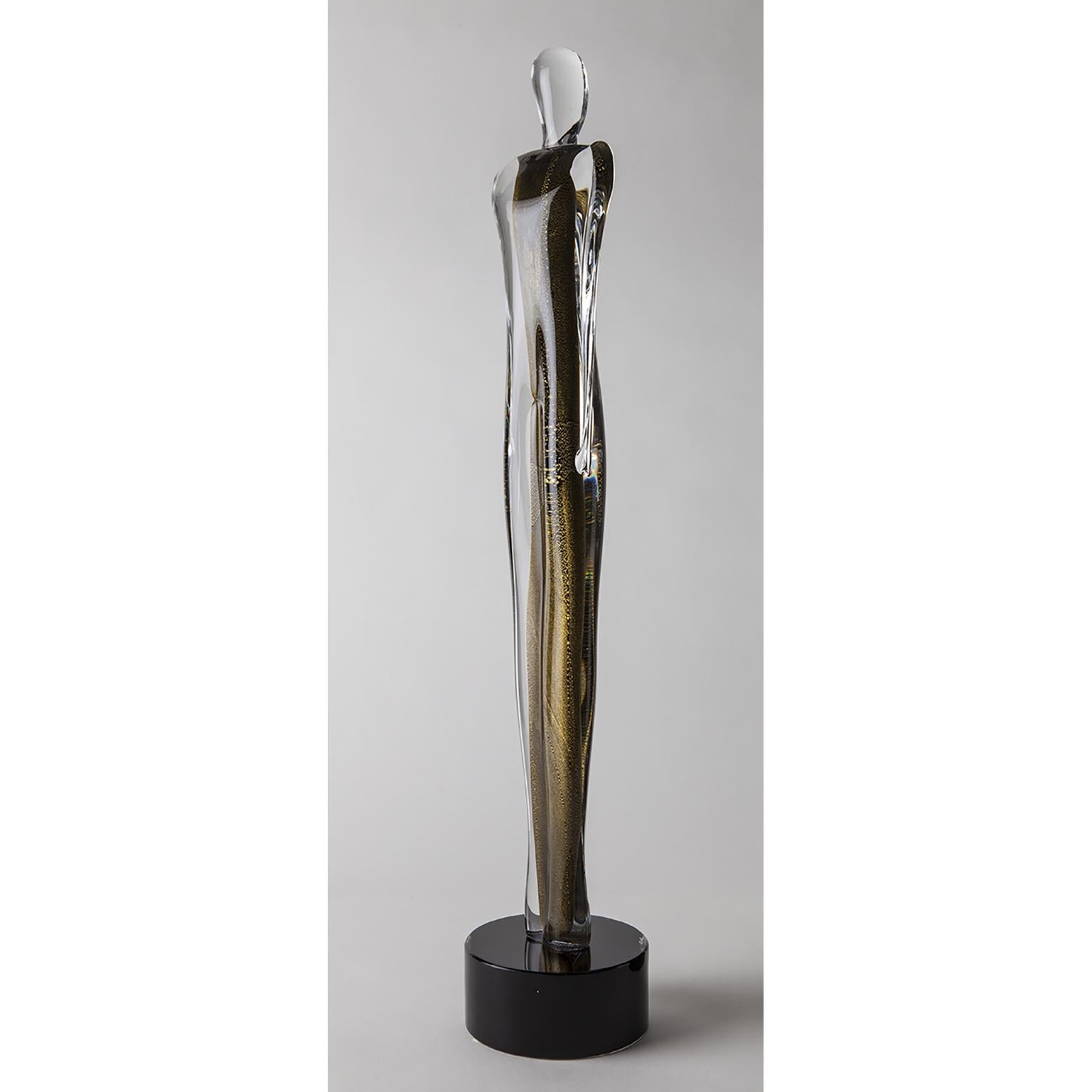 Artistic Handmade Murano Glass Sculpture Gold Soul 
