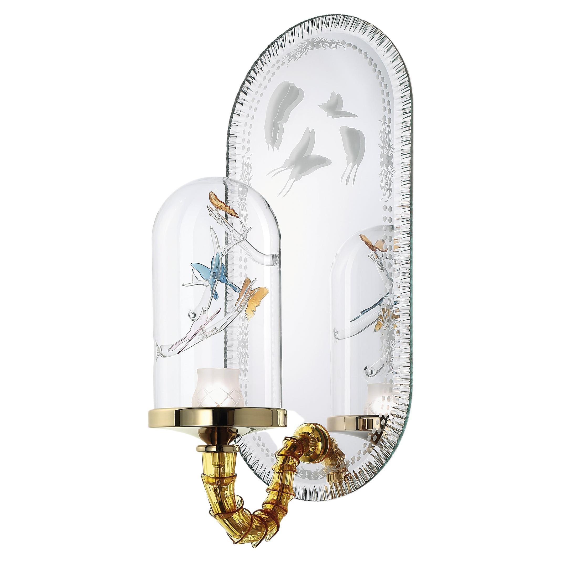 Artistic Handmade Wall Lamp  Jardin De Verre, by A. La Spada and La Murrina For Sale