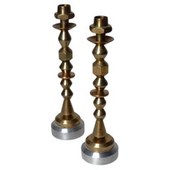 Artistic Industrial Brass, Copper & Aluminum Candlesticks